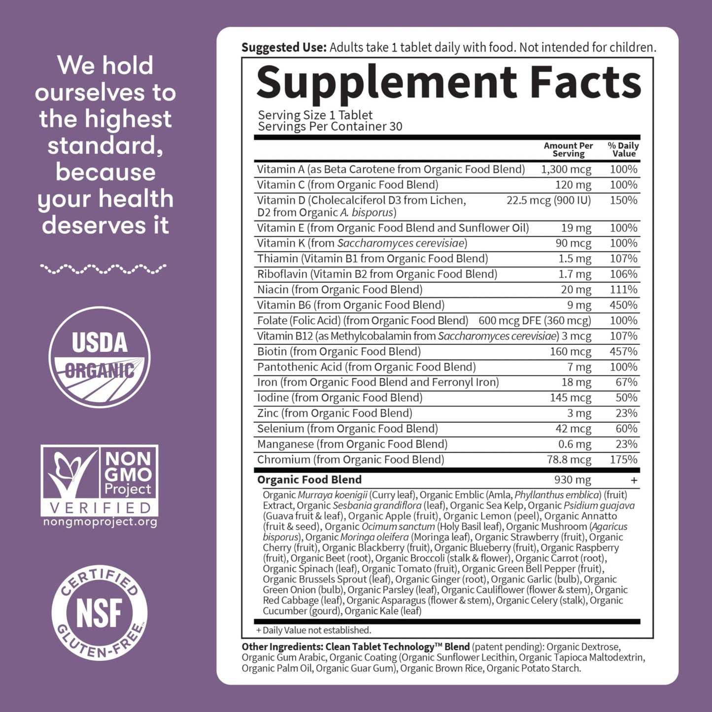 Garden of Life Organics Prenatal Vitamin: Folate for Energy & Healthy Fetal Development, Non-constipating Iron, Vitamin C, B6, B12, D3 – Organic, Non-GMO, Gluten-Free, Vegan, 30 Day Supply - Maple Wellness Supplements