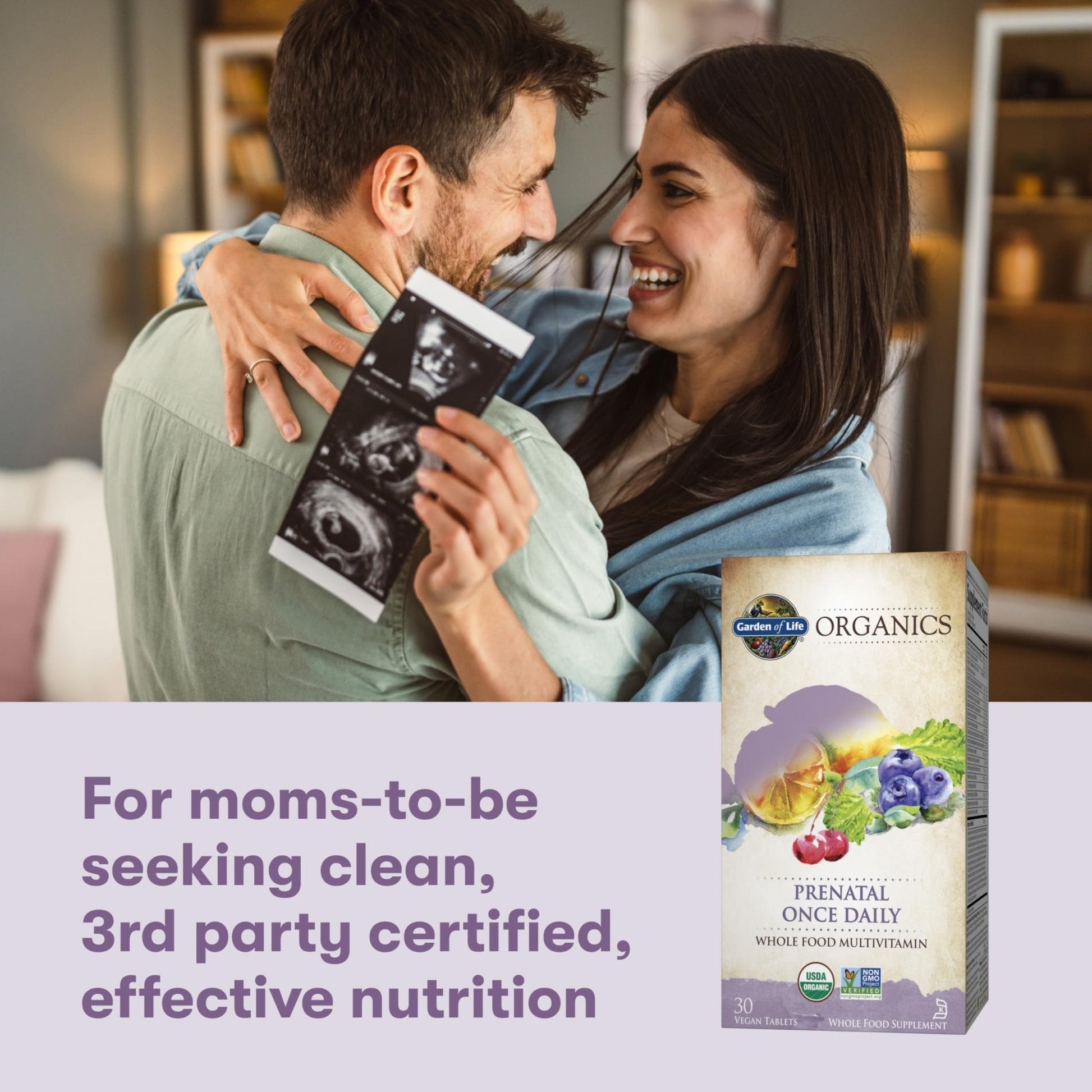 Garden of Life Organics Prenatal Vitamin: Folate for Energy & Healthy Fetal Development, Non-constipating Iron, Vitamin C, B6, B12, D3 – Organic, Non-GMO, Gluten-Free, Vegan, 30 Day Supply - Maple Wellness Supplements