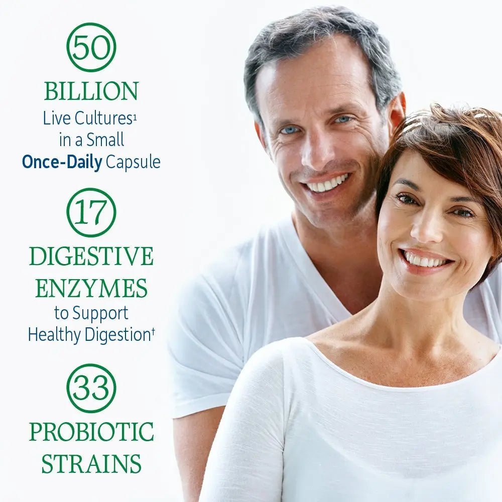 Garden of Life Probiotics for Women and Men - Raw Probiotics Colon Care 50 Billion CFU and Enzymes, Shelf Stable Once Daily Acidophilus Probiotic for Regularity and Immune Health Support, 30 Capsules - Maple Wellness Supplements