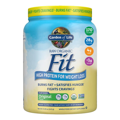 Garden of Life Raw Organic Fit Powder, Original - High Protein for Weight Loss (28g) Plus - Maple Wellness Supplements