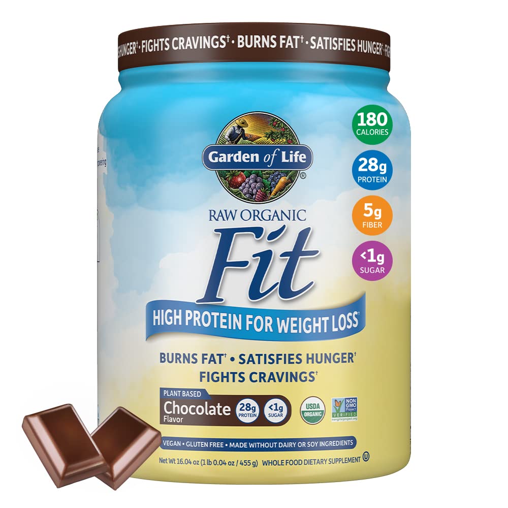 Garden of Life Raw Organic Fit Vegan Protein Powder Chocolate, 28g Plant Based Protein - Maple Wellness Supplements