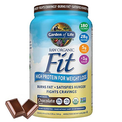 Garden of Life Raw Organic Fit Vegan Protein Powder Chocolate, 28g Plant Based Protein - Maple Wellness Supplements