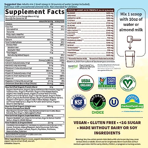 Garden of Life Raw Organic Fit Vegan Protein Powder Chocolate, 28g Plant Based Protein - Maple Wellness Supplements