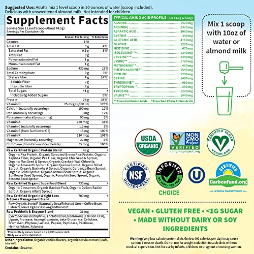 Garden of Life Raw Organic Fit Vegan Protein Powder Original, 28g Plant Based Protein - Maple Wellness Supplements