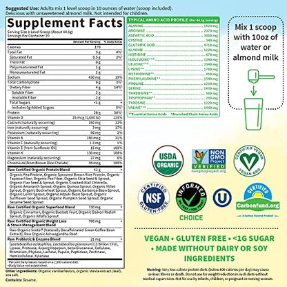 Garden of Life Raw Organic Fit Vegan Protein Powder Original, 28g Plant Based Protein - Maple Wellness Supplements