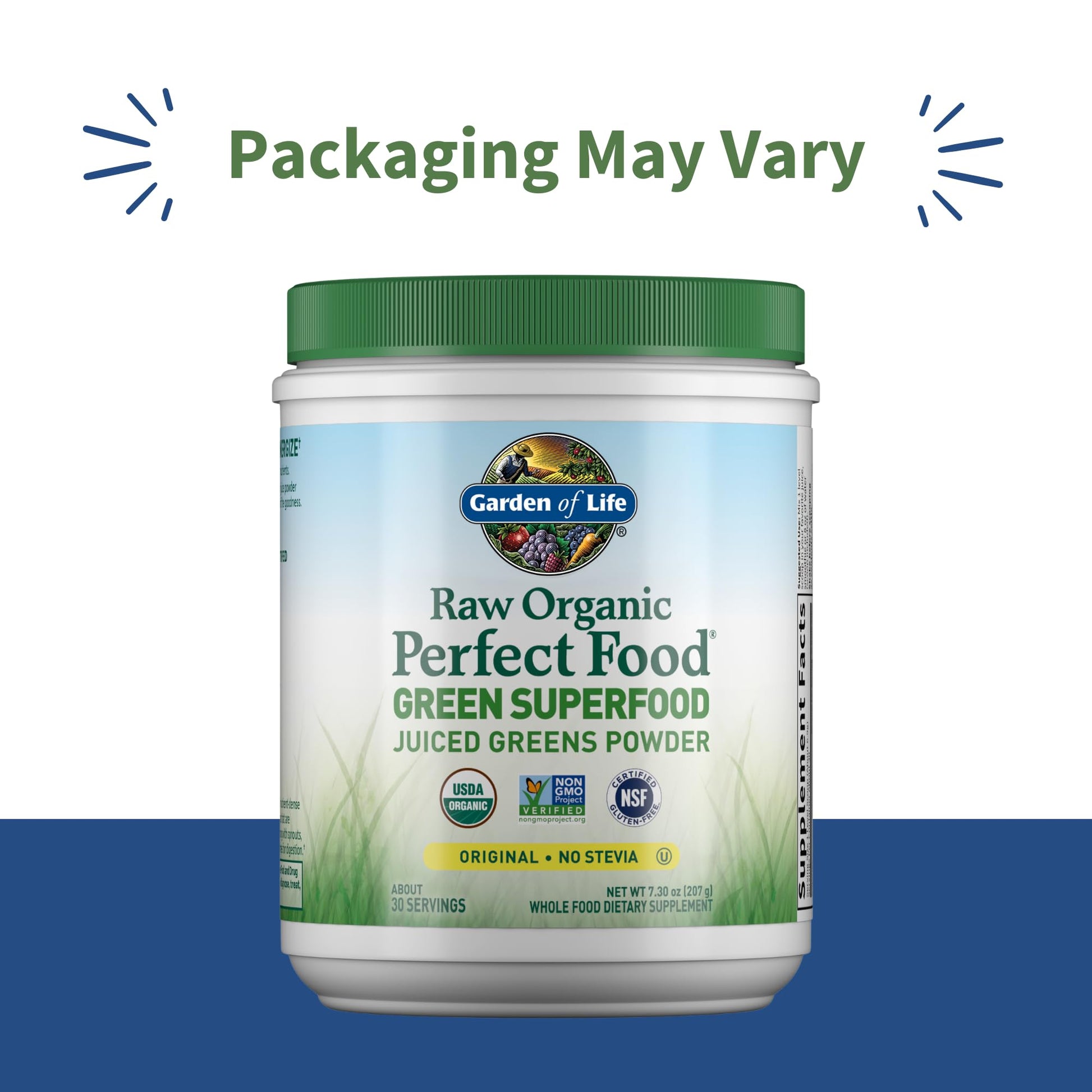 Garden of Life Raw Organic Perfect Food Green Superfood Juiced Greens Powder - Original Stevia-Free, 30 Servings, Non-GMO, Gluten Free Whole Food Dietary - Maple Wellness Supplements