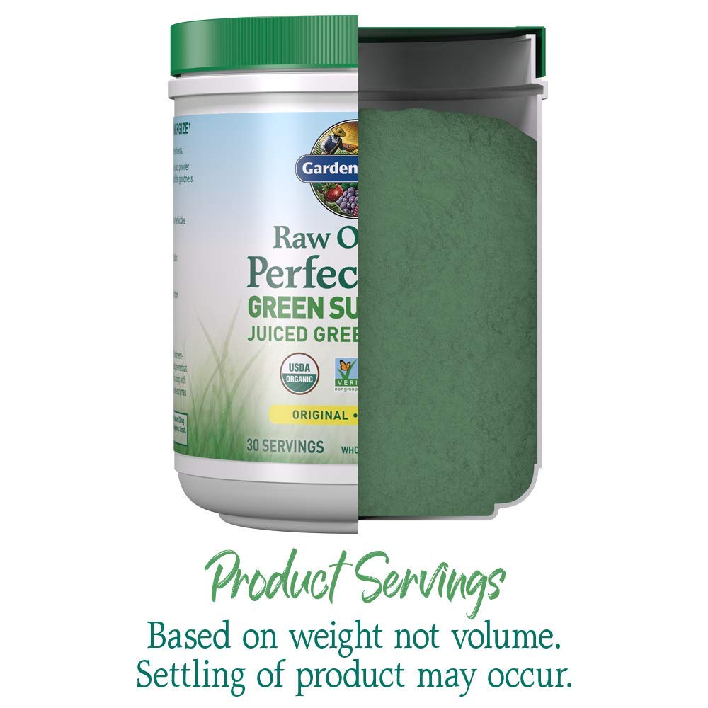 Garden of Life Raw Organic Perfect Food Green Superfood Juiced Greens Powder - Original Stevia-Free, 30 Servings, Non-GMO, Gluten Free Whole Food Dietary - Maple Wellness Supplements