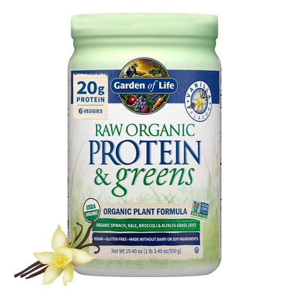 Garden of Life Raw Organic Protein & Greens Vanilla - Vegan Protein Powder - Maple Wellness Supplements