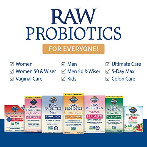 Garden of Life RAW Probiotics Colon Care Shelf Stable - 50 Billion CFU Guaranteed - Maple Wellness Supplements