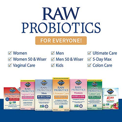 Garden of Life RAW Probiotics Colon Care Shelf Stable - 50 Billion CFU Guaranteed - Maple Wellness Supplements