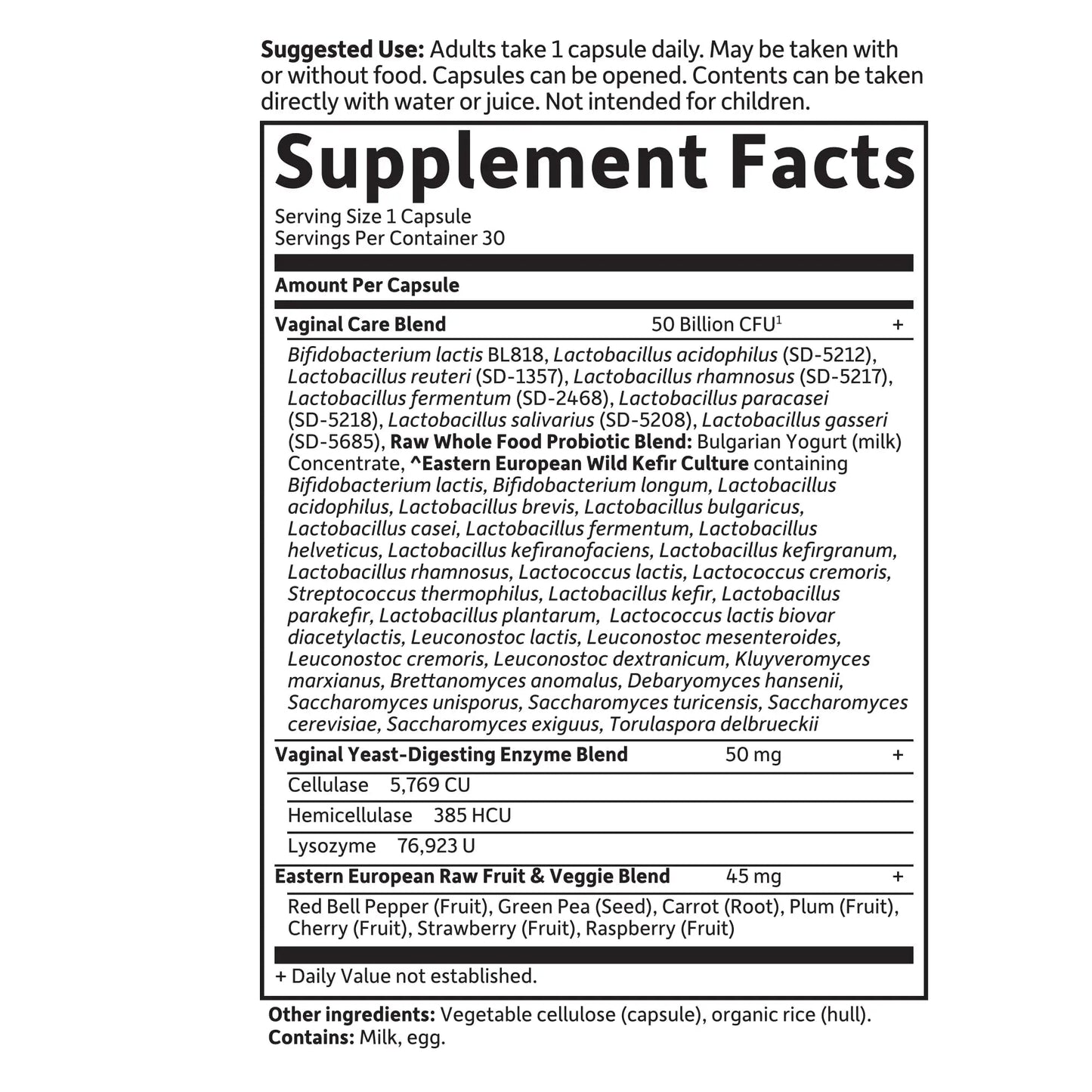 Garden of Life Raw Probiotics Vaginal Care - 50 Billion CFU - 38 Probiotic Strains - Supports Vaginal & Urinary Tract Health - Shelf Stable - 30 Vegetarian Capsules - Maple Wellness Supplements