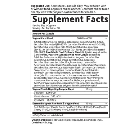 Garden of Life Raw Probiotics Vaginal Care - 50 Billion CFU - 38 Probiotic Strains - Supports Vaginal & Urinary Tract Health - Shelf Stable - 30 Vegetarian Capsules - Maple Wellness Supplements