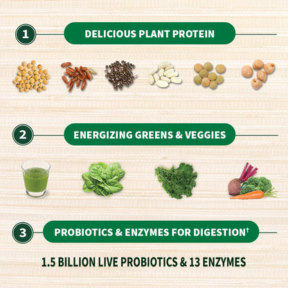 Garden of Life Raw Protein & Greens Vanilla Protein Powder – 20g Plant Based Greens Powder, Probiotics & Enzymes, Post-Workout Recovery, Vegan, Gluten-Free, Non-GMO, 20 Servings - Maple Wellness Supplements