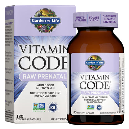 Garden Of Life, Raw Vitamin Code Prenatal, 180 Vegetarian Capsules - Maple Wellness Supplements