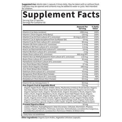 Garden Of Life, Raw Vitamin Code Prenatal, 180 Vegetarian Capsules - Maple Wellness Supplements