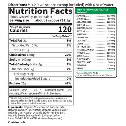 Garden of Life Sport Grass Fed Whey Protein Powder – 24g Whey Protein Isolate for Women & Men with Probiotics & Glutamine, Non-GMO, Gluten-Free, Cold-Processed, Vanilla Flavor, 20 Servings - Maple Wellness Supplements