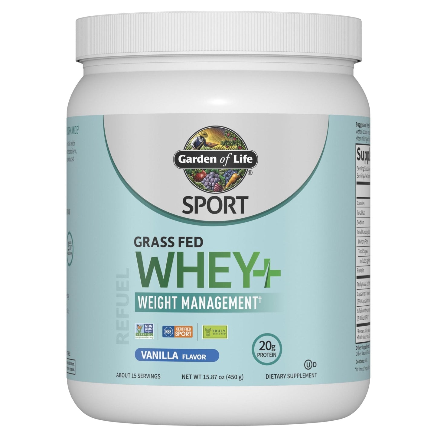 Garden of Life Sport Whey Plus Weight Management with Amino Energy - 20g of Grass - Maple Wellness Supplements