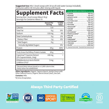 Garden of Life Sport Whey Plus Weight Management with Amino Energy - 20g of Grass - Maple Wellness Supplements