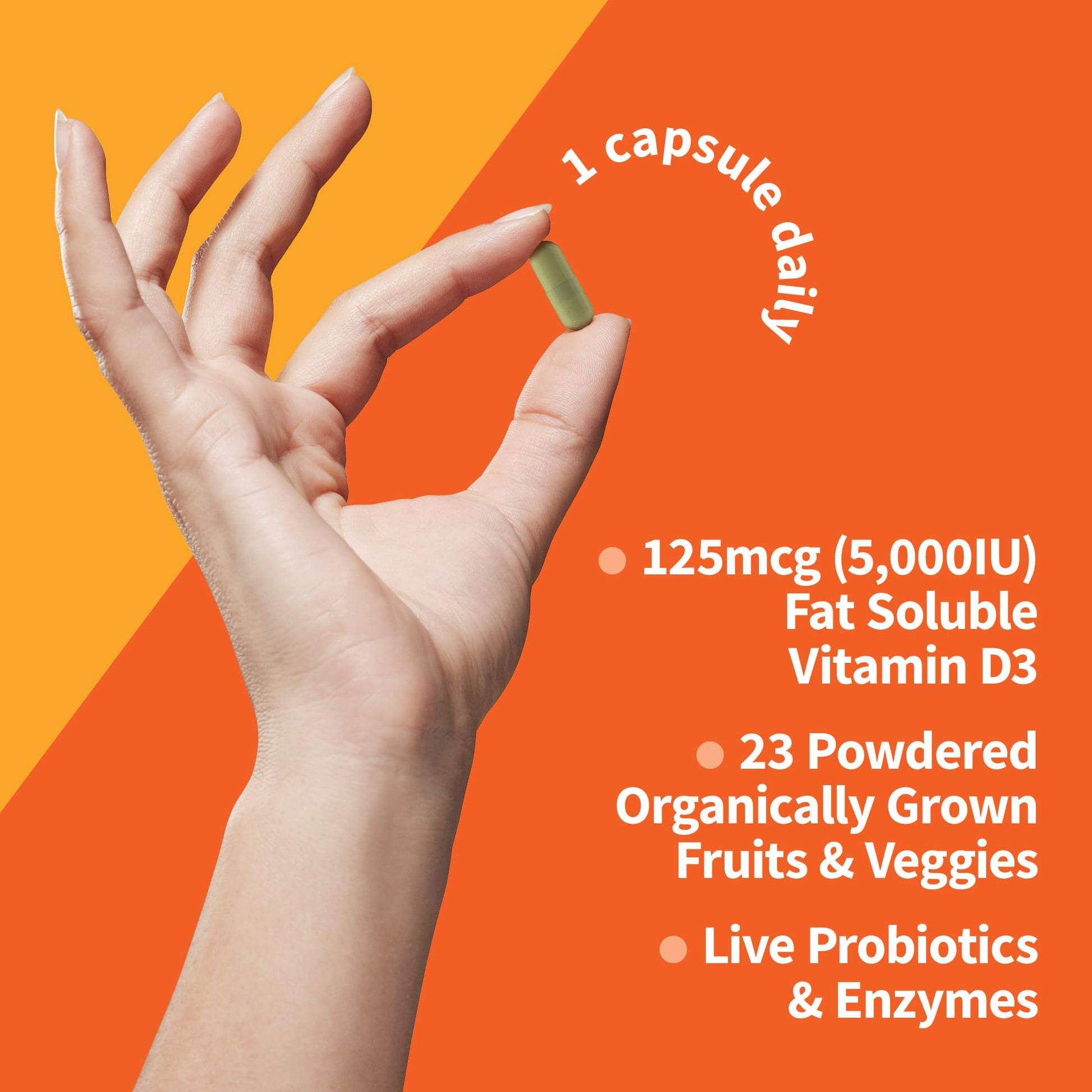 Garden of Life Vitamin D3 5000 IU, Raw Whole Food Supplements with Chlorella, Fruit, Veggies & Probiotics for Bone & Immune Health - Maple Wellness Supplements