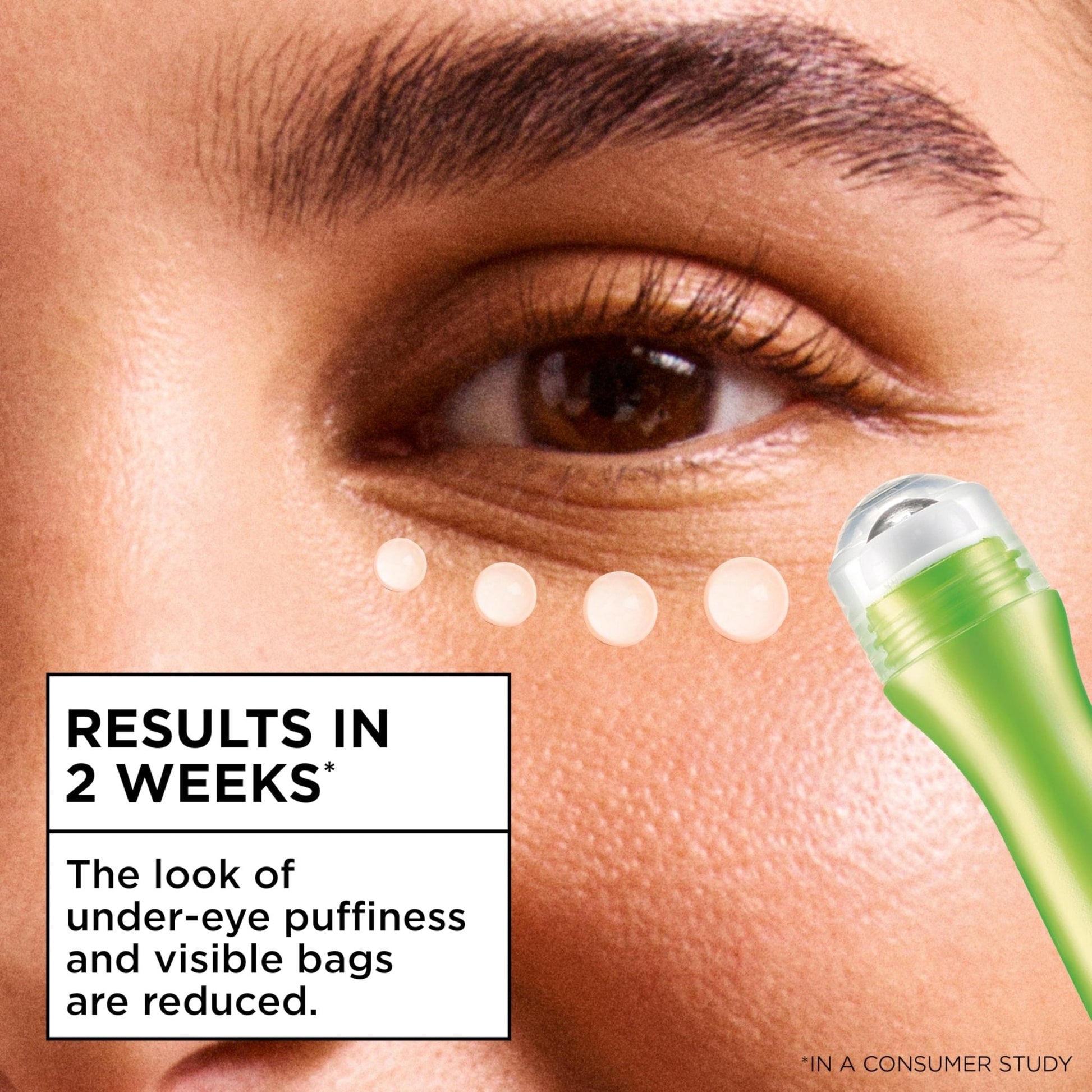 Garnier Clearly Brighter Anti-Puff Eye Roller, Dark Circles Under Eye Treatment with Caffeine and Vitamin C, 0.5 Fl Oz (15mL) - Maple Wellness Supplements