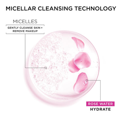 Garnier Micellar Water with Rose Water and Glycerin, Hydrating Facial Cleanser & Makeup Remover, For All Skin Types - Maple Wellness Supplements