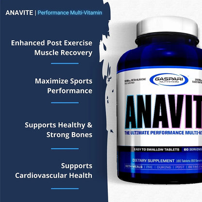 Gaspari Nutrition Anavite, Full Spectrum Multi-Vitamin Packs, Anavite Multivitamins, CLA, Omega 3s, Proven Gut, and Proven Liver Detox - Maple Wellness Supplements