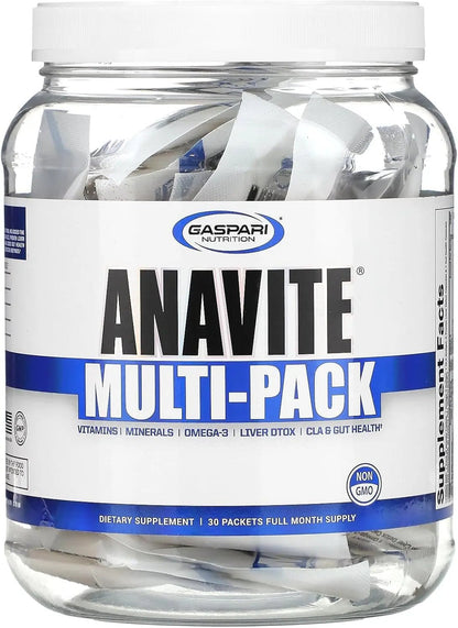 Gaspari Nutrition Anavite, Full Spectrum Multi-Vitamin Packs, Anavite Multivitamins, CLA, Omega 3s, Proven Gut, and Proven Liver Detox - Maple Wellness Supplements
