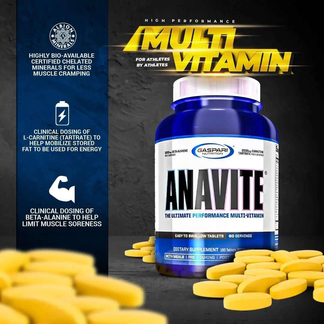 Gaspari Nutrition Anavite, Full Spectrum Multi-Vitamin Packs, Anavite Multivitamins, CLA, Omega 3s, Proven Gut, and Proven Liver Detox - Maple Wellness Supplements