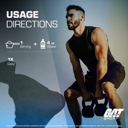 GAT SPORT Creatine Monohydrate Powder, 150 Grams, Strength, Brain Health, GLP1 Support Anti-oxidant, Endurance, for Men & Women, 1 Month Supply, Unflavored (30 Servings) - Maple Wellness Supplements
