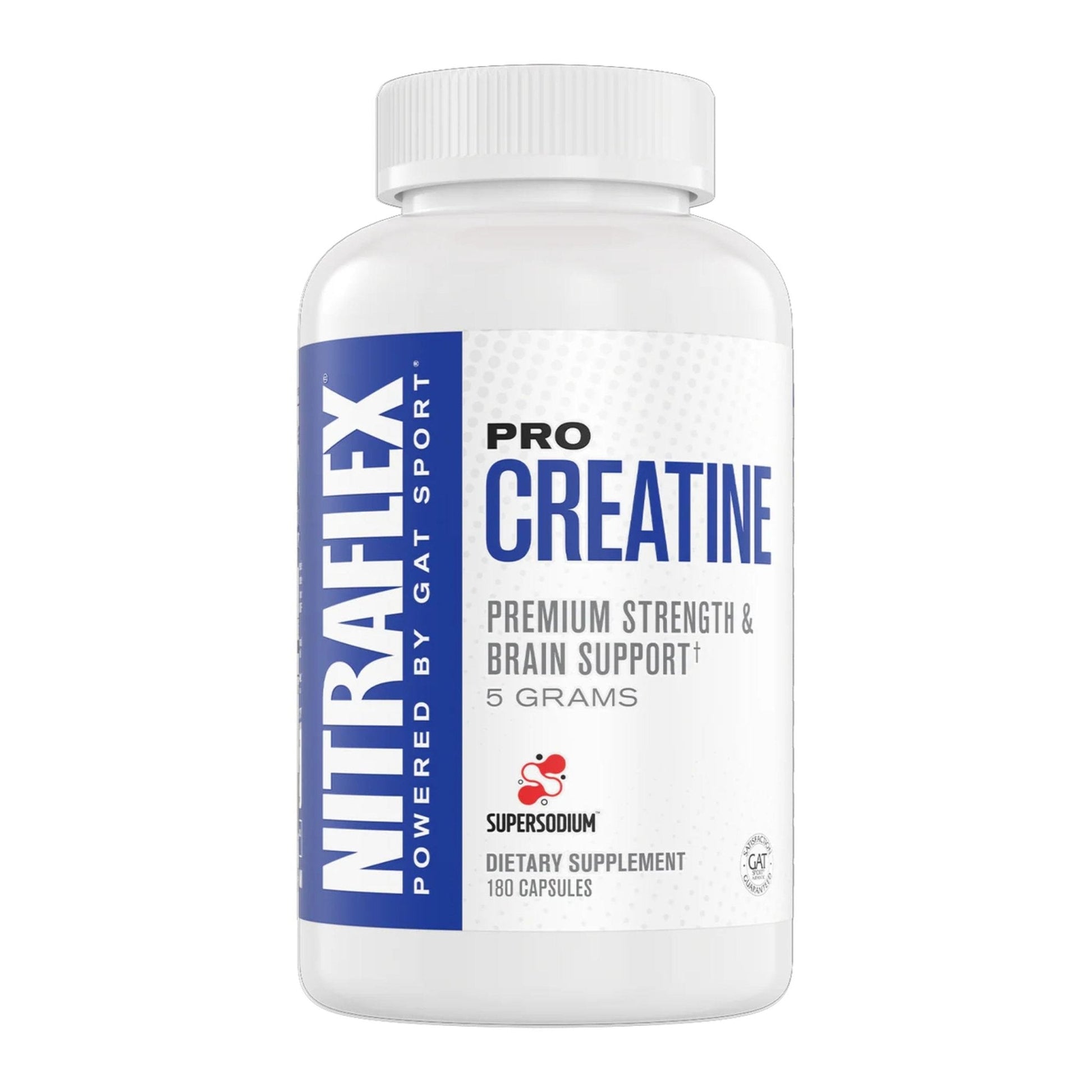 GAT SPORT Pro Creatine Capsules, Strengh, Wellness, Brain Health, Enhanced Absorption, 5 Grams, 150 Veggie Capsules - Maple Wellness Supplements