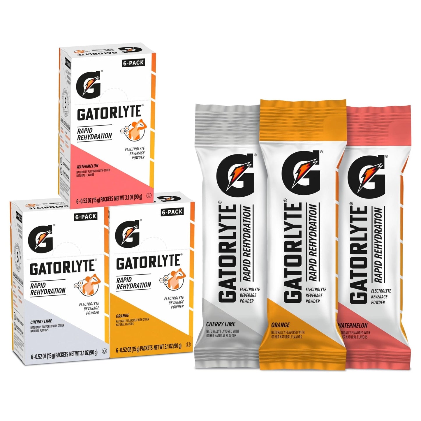 Gatorlyte Rapid Rehydration Electrolyte Beverage, Variety Pack, Lower Sugar, Specialized Blend of 5 Electrolytes, No Artificial Sweeteners or Flavors, 18 pack - Maple Wellness Supplements