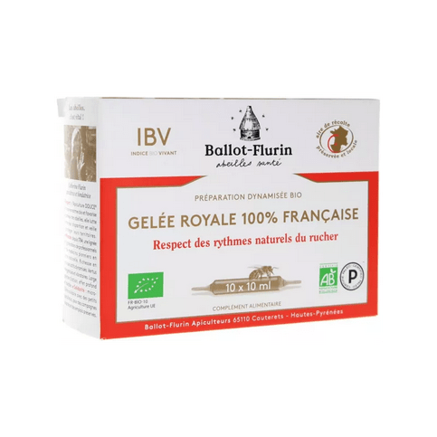 Gelée royale française BIO dynamisée 10 ampoules BALLOT FLURIN - Maple Wellness Supplements