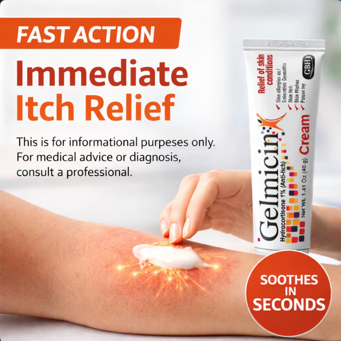 Gelmicin Cream 40g Skin Allergies, Skin Itch, Skin Rashes, Poison Ivy Relief- Contains 1.41 oz - Maple Wellness Supplements