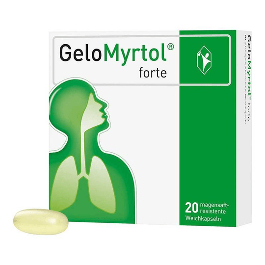GELOMYRTOL FORTE - 20 caps, 300 mg, gastro-resistant soft capsules - Maple Wellness Supplements