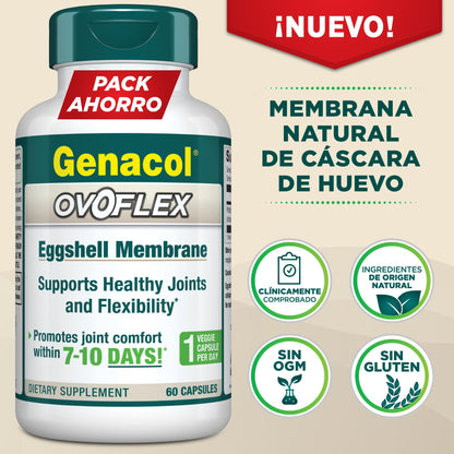 Genacol Ovoflex – Natural Eggshell Membrane Supplement, Support Healthy Joints & Flexibility, Vegetarian Solution for Joint Care, Results in 7 Days, Value Pack, 60 Capsules (60-Day Supply) - Maple Wellness Supplements