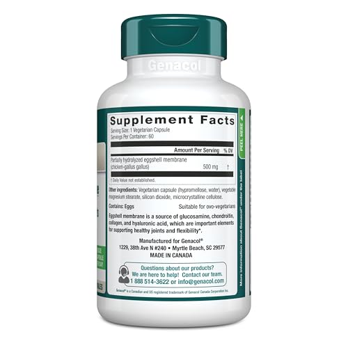Genacol Ovoflex – Natural Eggshell Membrane Supplement, Support Healthy Joints & Flexibility, Vegetarian Solution for Joint Care, Results in 7 Days, Value Pack, 60 Capsules (60-Day Supply) - Maple Wellness Supplements
