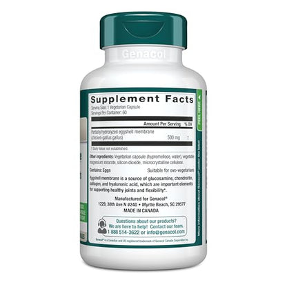 Genacol Ovoflex – Natural Eggshell Membrane Supplement, Support Healthy Joints & Flexibility, Vegetarian Solution for Joint Care, Results in 7 Days, Value Pack, 60 Capsules (60-Day Supply) - Maple Wellness Supplements