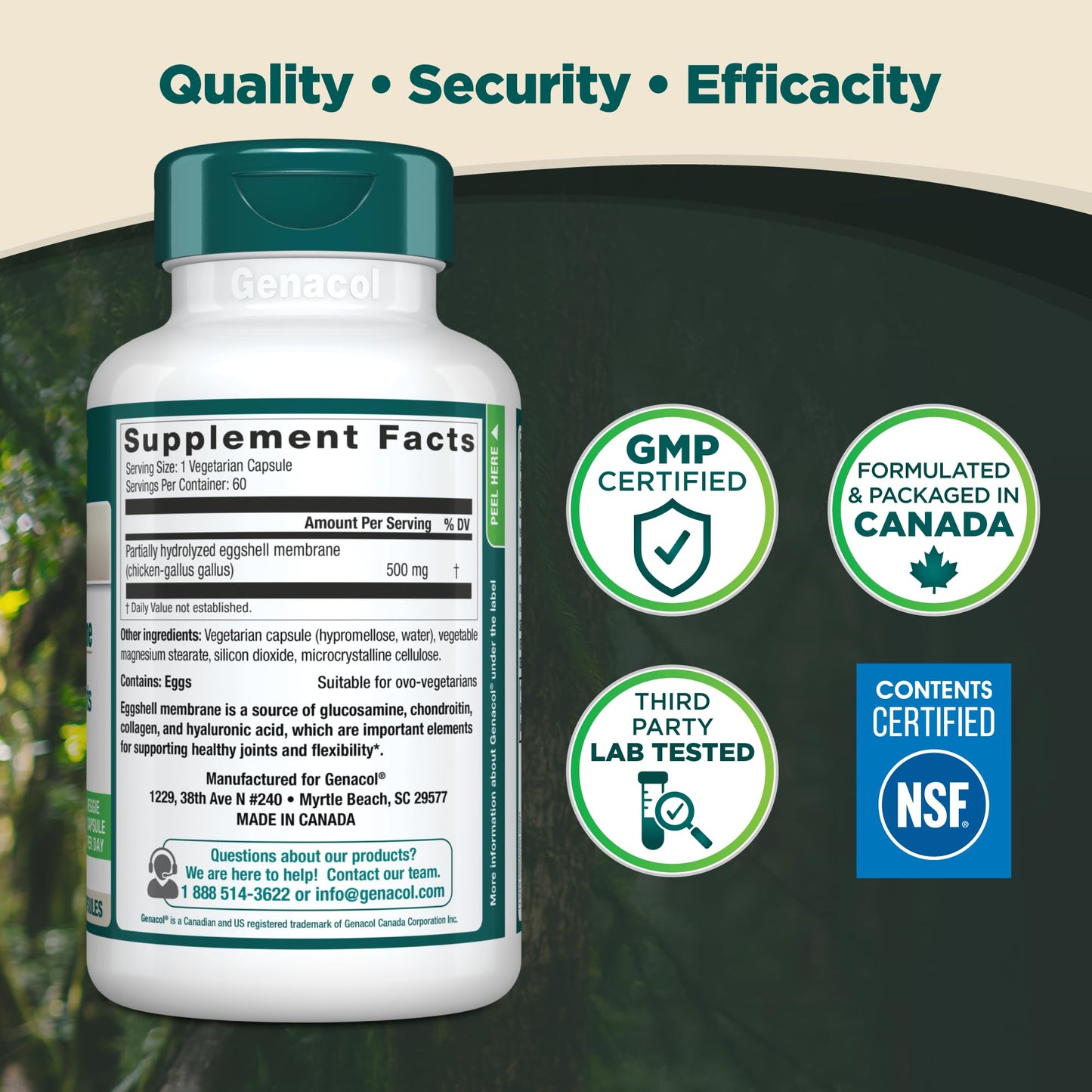 Genacol Ovoflex – Natural Eggshell Membrane Supplement, Support Healthy Joints & Flexibility, Vegetarian Solution for Joint Care, Results in 7 Days, Value Pack, 60 Capsules (60-Day Supply) - Maple Wellness Supplements