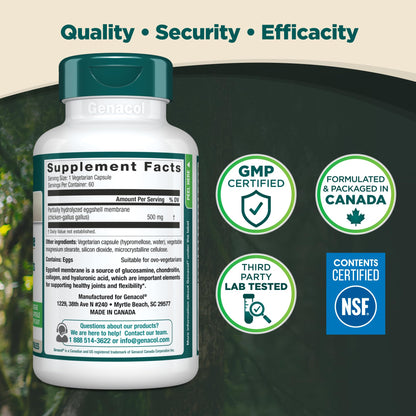 Genacol Ovoflex – Natural Eggshell Membrane Supplement, Support Healthy Joints & Flexibility, Vegetarian Solution for Joint Care, Results in 7 Days, Value Pack, 60 Capsules (60-Day Supply) - Maple Wellness Supplements