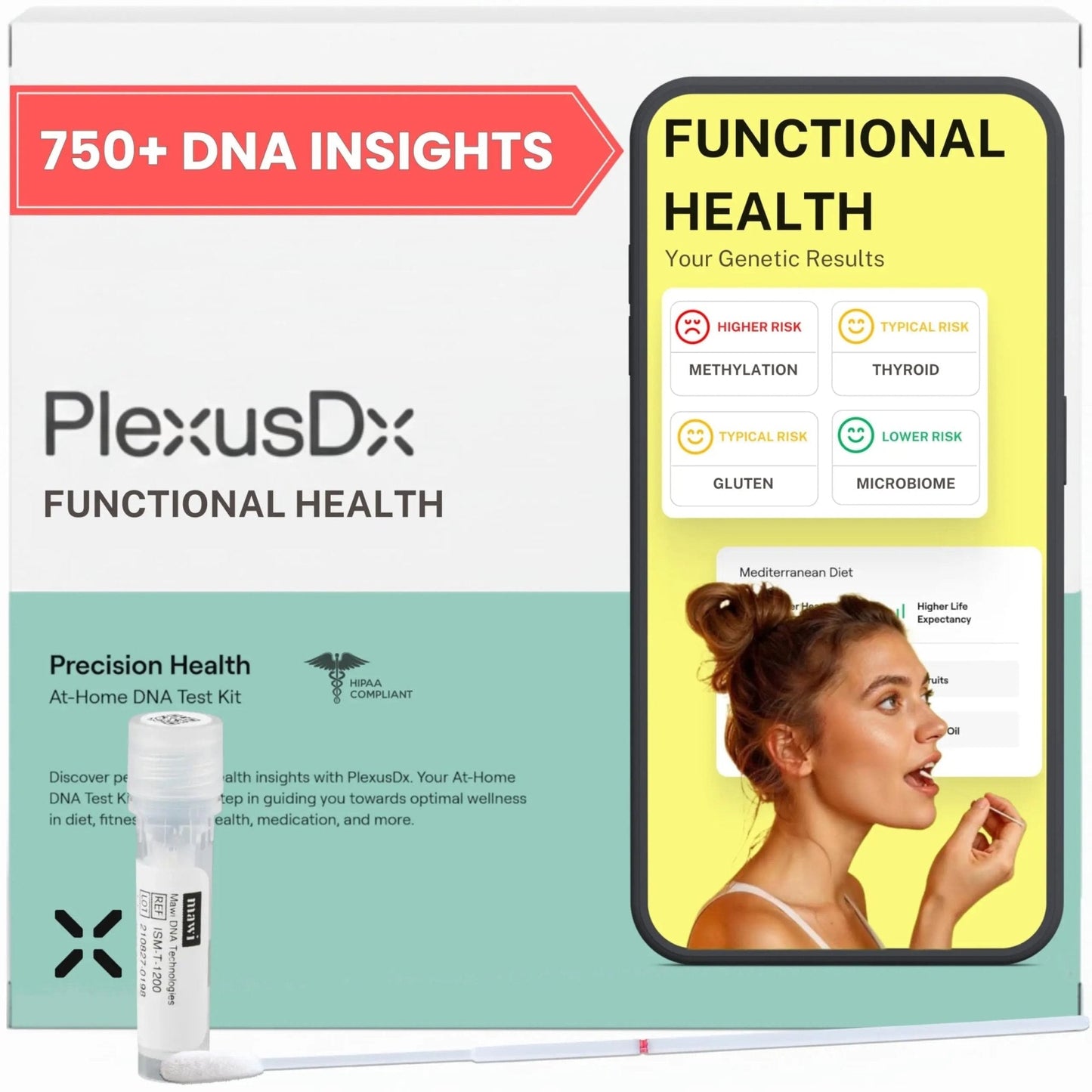 Genetic Methylation Test & Functional Health DNA Test | 750+ DNA Reports Including MTHFR, Cardiovascular, Nutrition, Gut Health, Hormones, Microbiome | Supplement & Diet Recommendations - Maple Wellness Supplements