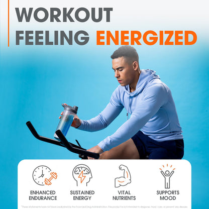 Genius Energized Pre Workout Powder – Caffeine Infused Pre-Workout Booster Supplement with Beta Alanine & Alpha GPC, No Artificial Sweeteners or Dyes - 200mg Caffeine, 20 Servings, Blue Raspberry - Maple Wellness Supplements
