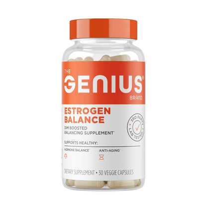 Genius Estrogen Balance, Dim Supplement - Blocker for Men & Women - Hormones, Hormonal Acne & Menopause - Aromatase Inhibitor with Grape Seed Extract & BioPerine - 30 Capsules - Maple Wellness Supplements
