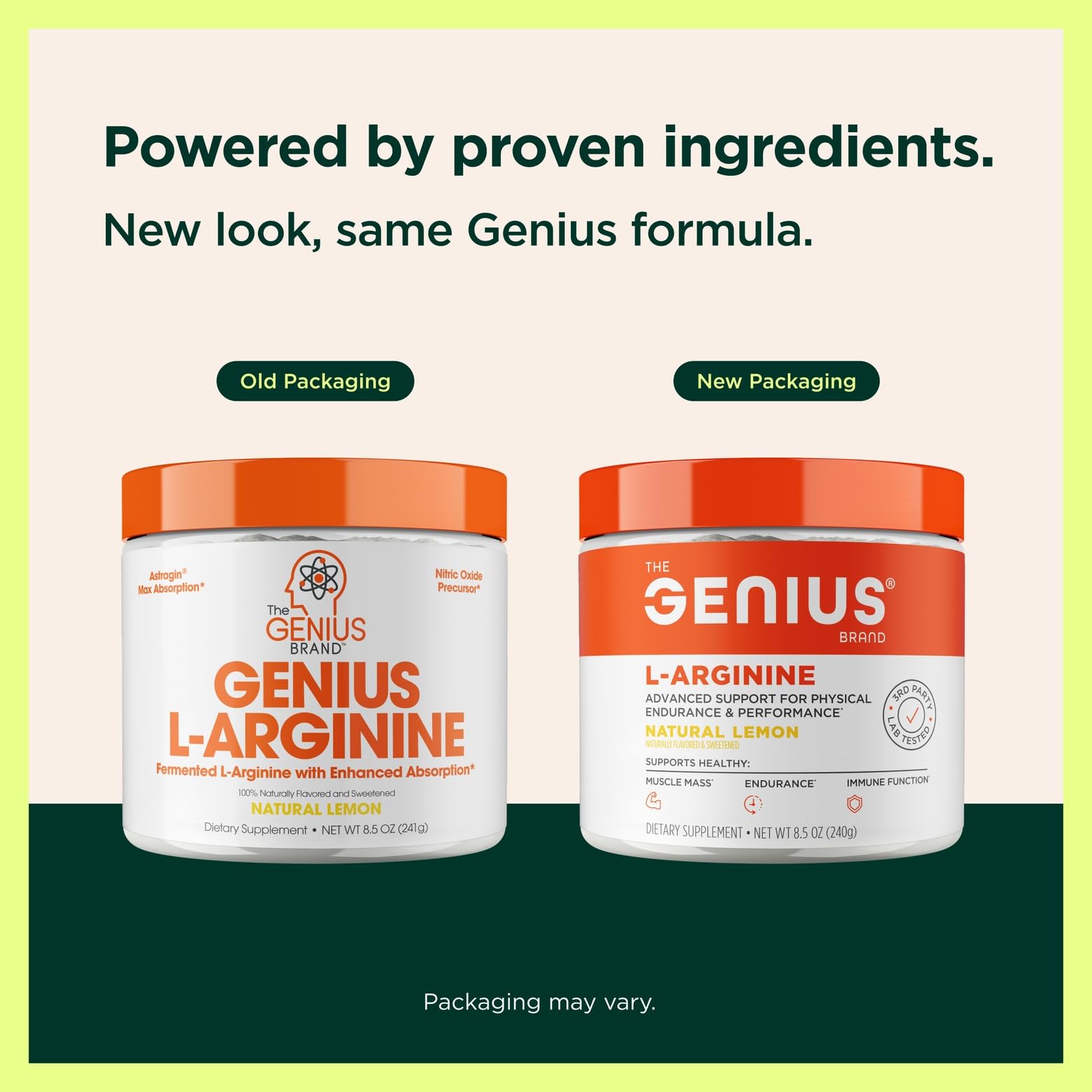Genius L-Arginine Nitric Oxide Powder - Fermented L- Arginine Nutritional Supplements & Nitric Oxide Booster - Pre Workout, Natural Muscle Builder - 30 Servings, Lemon - Maple Wellness Supplements