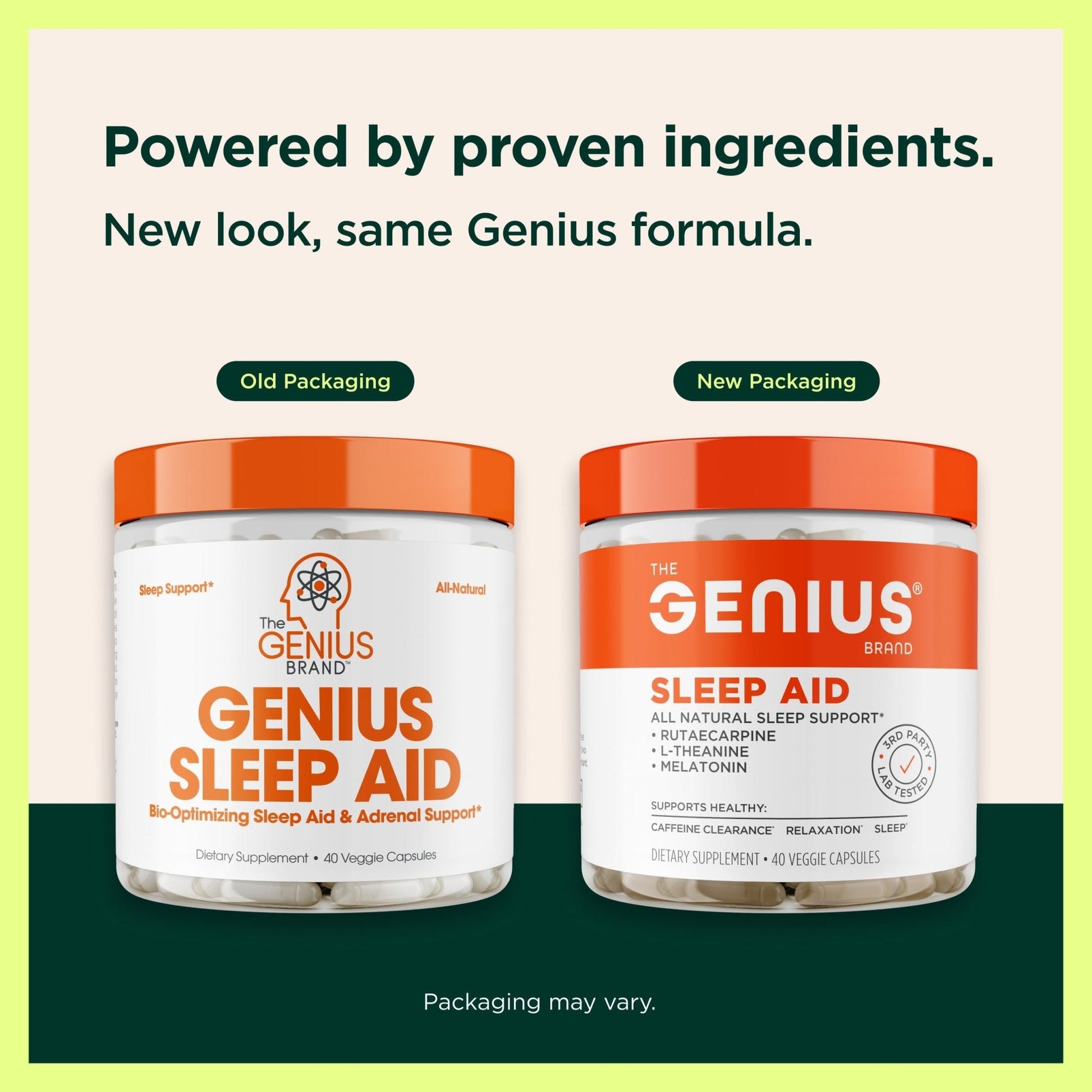 Genius Sleep AID - Smart Sleeping Pills Supplement - Relaxation Enhancer and Mood Support w/Inositol, L-Theanine & Glycine - 40 Capsules - Maple Wellness Supplements