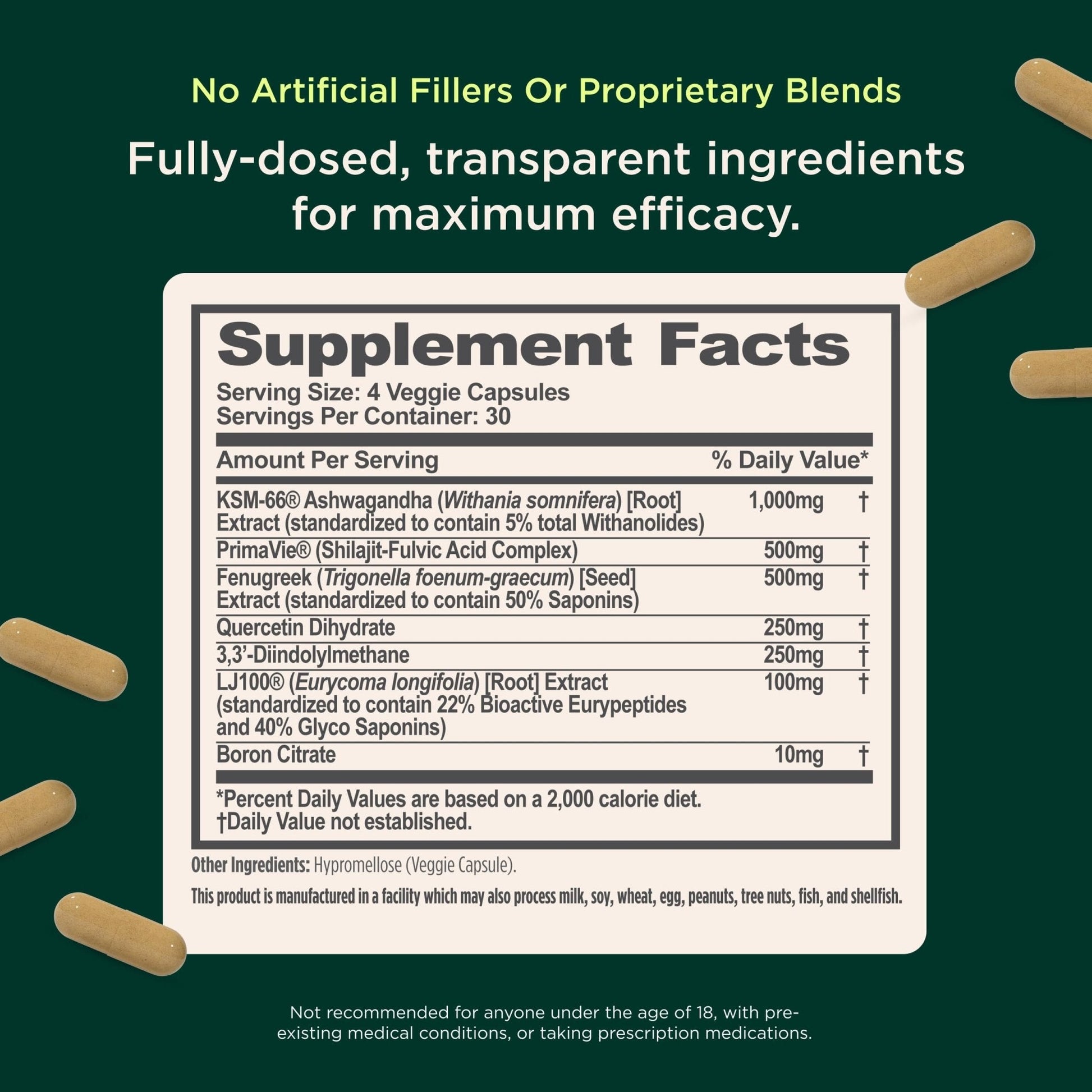 Genius Test, Advanced Testosterone Booster for Men - Natural Stamina, Endurance, Energy & Strength Enhancing Supplement - Lean Muscle Builder, Brain & Libido Support Male Supplements, 120 Veggie Pills - Maple Wellness Supplements