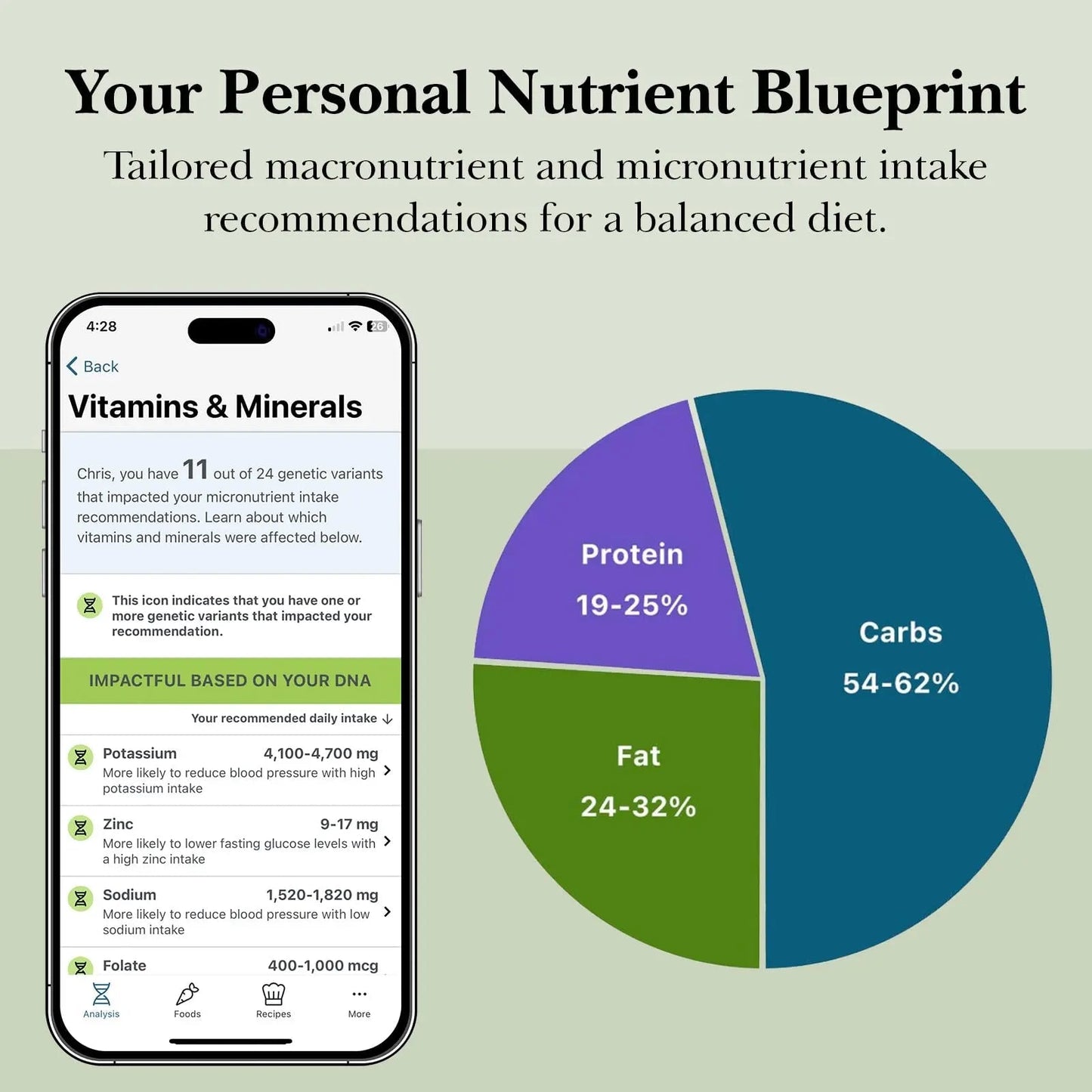 GenoPalate Nutrition DNA Test Kit | 100+ Optimal Foods & Tailored Diet | Genetic Health Report & Personalized Wellness | Macro & Micronutrient Recommendations | Stress & Eating Insights - Maple Wellness Supplements