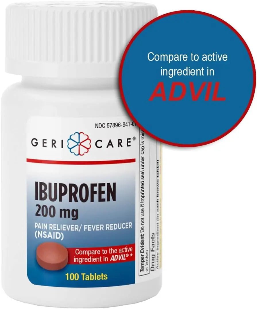 Geri Care IBUPROFEN Pain Relief Tablets (100 Count) - Maple Wellness Supplements