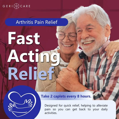 GeriCare Acetaminophen Extended-Release Arthritis 650mg Caplets, Pain Reliever, Arthritis Symptoms, Fever Reduction, 100 Count (Pack of 1) - Maple Wellness Supplements
