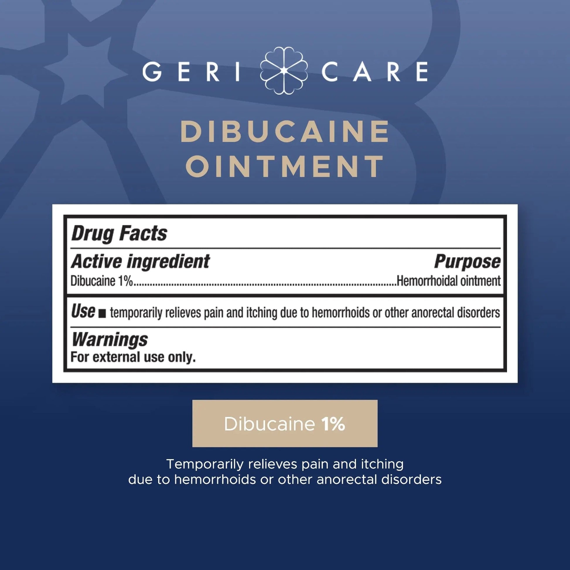 GeriCare Dibucaine Hemorroid Ointment 1% Pain-Relief Hemorrhoid Cream |Hemorroidal & Topical Analgesic| Quick Relief from Burning & Itching | Fast-Acting External Hemorrhoid Treatment 1oz (2 Pack) - Maple Wellness Supplements
