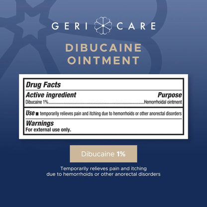 GeriCare Dibucaine Hemorroid Ointment 1% Pain-Relief Hemorrhoid Cream |Hemorroidal & Topical Analgesic| Quick Relief from Burning & Itching | Fast-Acting External Hemorrhoid Treatment 1oz (2 Pack) - Maple Wellness Supplements